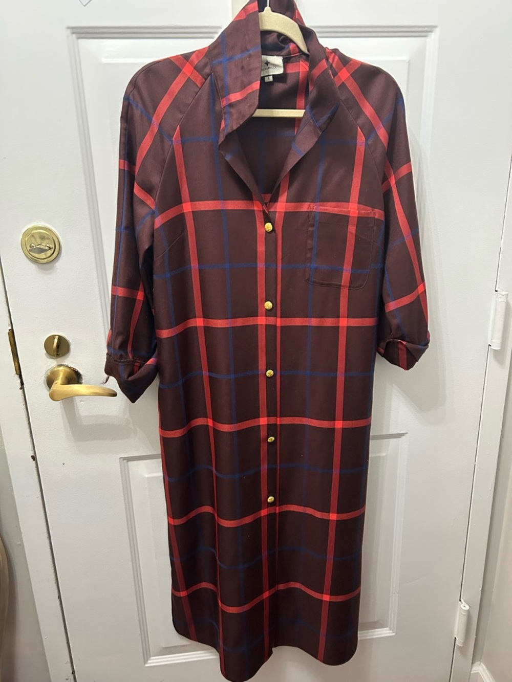 Tuckernuck Hickory Plaid Shirt Dress - Size Small